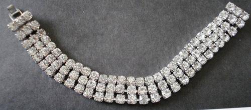 Beautiful elegant 3-row diamante bracelets