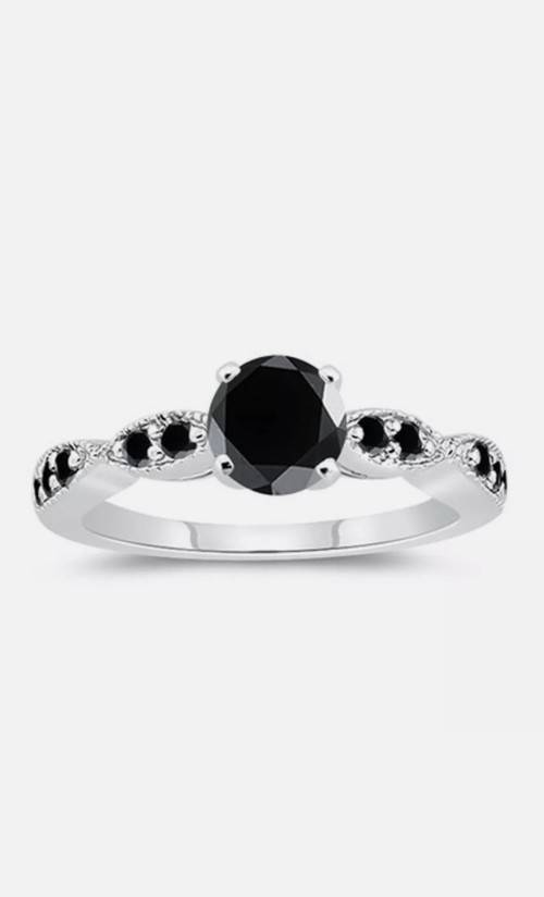 Charismatic 1 carat Black Moissanite Diamond on 925 Sterling Silver!