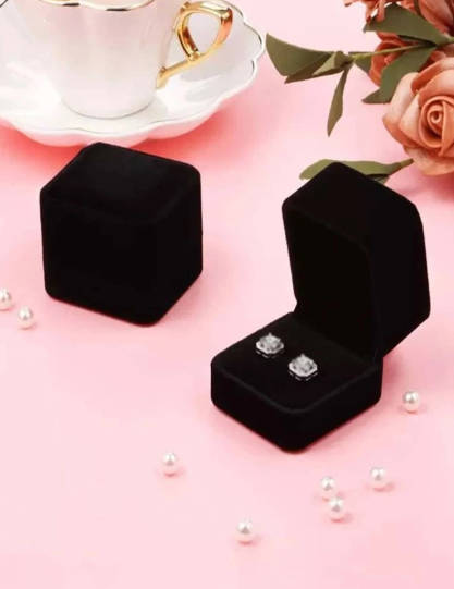 CLEARANCE SALE!!! 50% OFF Black Square Shaped Ring Storage Box
