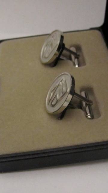 Pair Mens Silver-Plated Cufflinks : Standard Bank