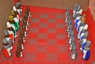 Hand made, hand painted Chess Set - CATS