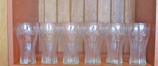Set of 6 bubble Coca Cola Coke Glasses - new and unused
