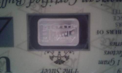 SOLID SILVER BULLION MINTED. ONE GRAM 99.9 FINE.
