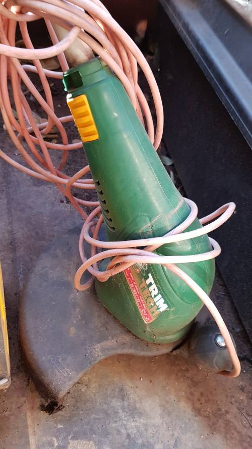 3 in package, includes electric mower/mulcher, blower and weed eater, all electric