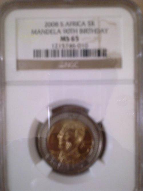 !!!3 X MS65 MANDELA BIRTHDAY R5 NGC GRADED!!!ONE BID ONE COIN