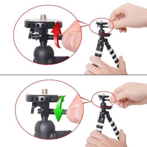 Fantaseal DSLR Camera + Action Cam Mini Tripod 2-in-1 Flexible Stand Tripod for GoPro