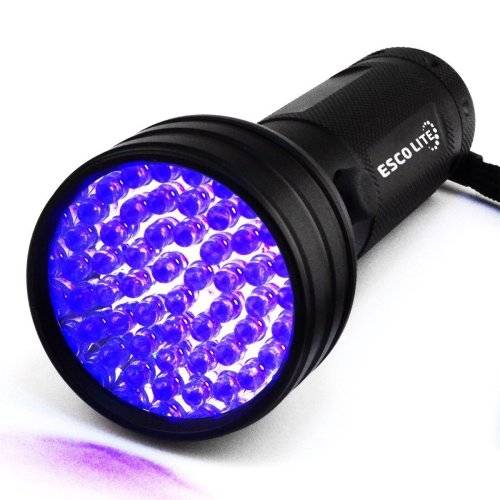 Escolite UV Flashlight Black Light, 51 LED 395 nM Ultraviolet Blacklight Detector
