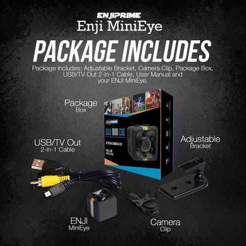 Enji Mini Eye Spy Camera, Hidden Camera, Nanny Cam, Mini Camera