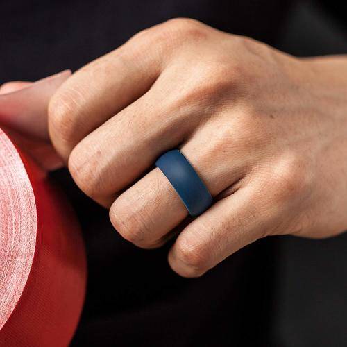 ThunderFit Silicone Wedding Band Rings Non-toxic, hypoallergenic (7 Pack) Size 8.5 - 9 (18.9mm)