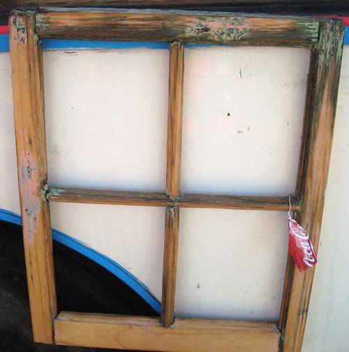 Vintage  wooden window frame.