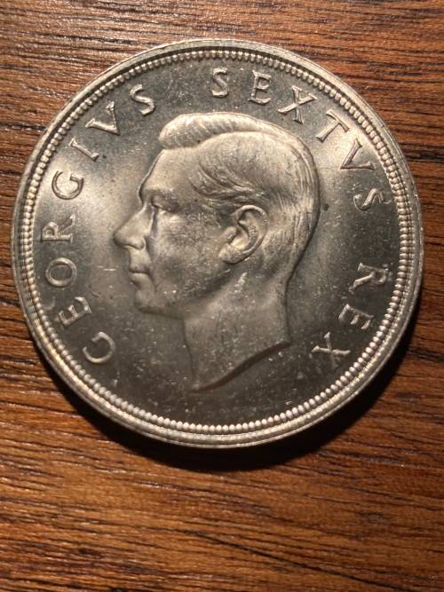 1948 * 5 shilling / crown * very collectable au to unc 80% silver crow2