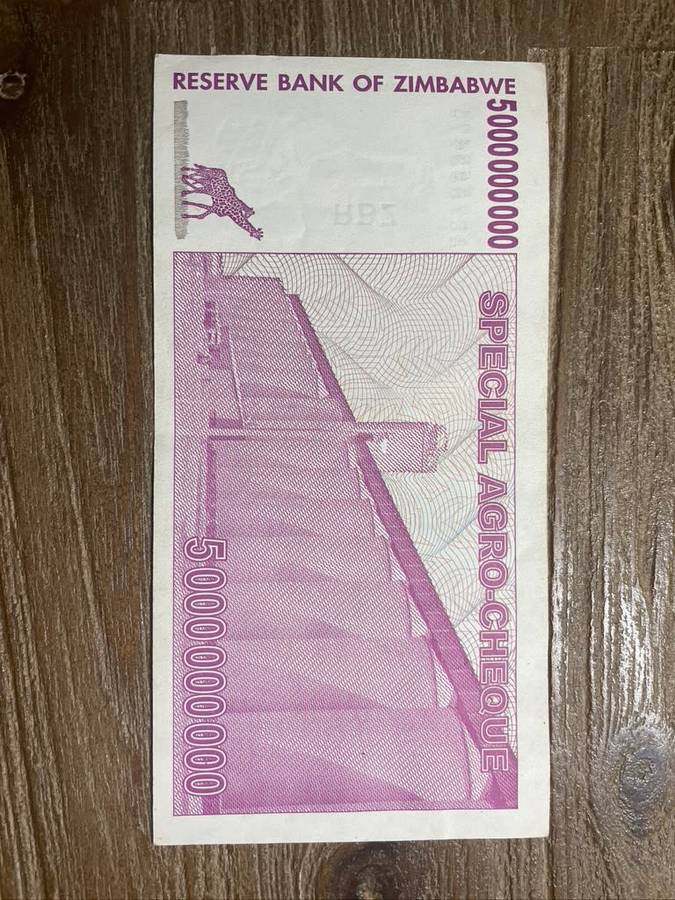 Zimbabwe  ***  5 Billion  ***  2008 special Agro Cheque  ***  Very collectable