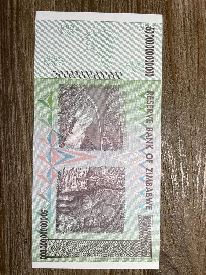 Zimbabwe *** 2009 **** 50 trillion dollars *** elusive notes, going up in price