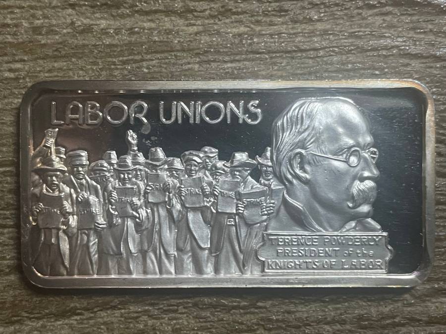 Silver 1 oz *** Labours union *** 1976 Hamilton Mint do your research