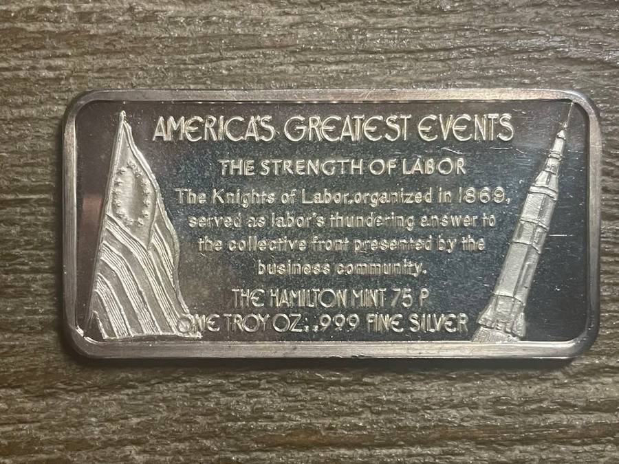Silver 1 oz *** Labours union *** 1976 Hamilton Mint do your research