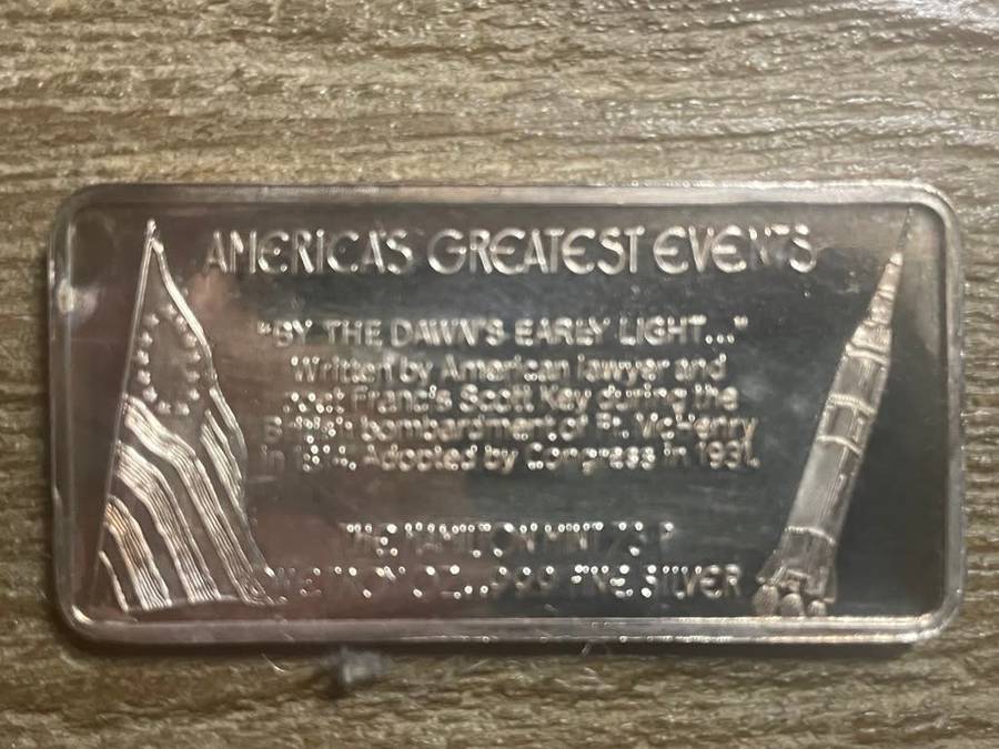 Silver 1 oz *** Star Spangler Banner *** 1976 Hamilton Mint do your research - the last of our stock