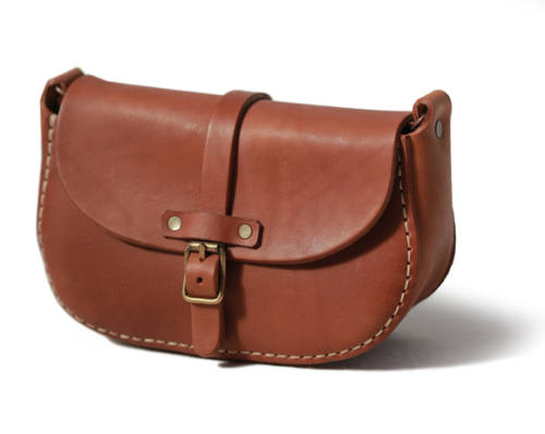 Leather Hand-stitched Ladies Shoulder / Cross Body Purse - Available in tan, black or dark brown