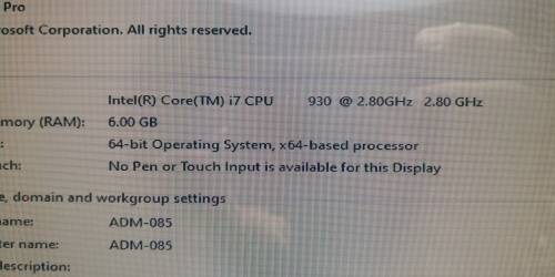 MOTHERBOARD,CPU AND MEMORY COMBO (I7 CPU+6GB MEMORY)