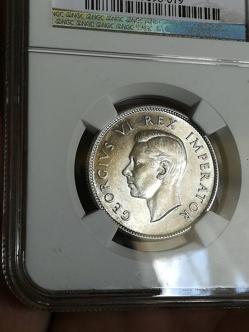 1939 2 Shilling!! AU58!! NGC! On Snap Friday Auction!! Very rare in any condition!!