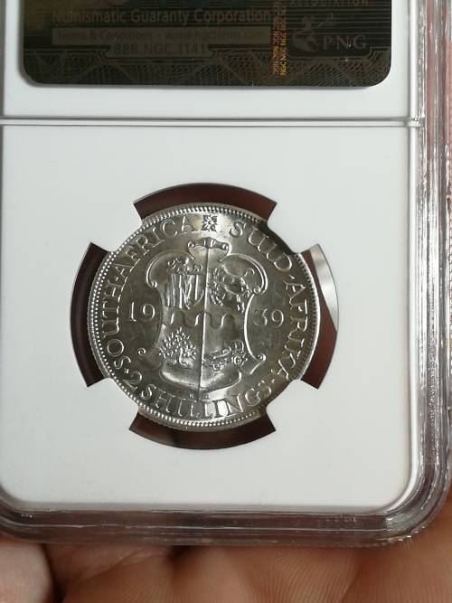 1939 2 Shilling!! AU58!! NGC! On Snap Friday Auction!! Very rare in any condition!!