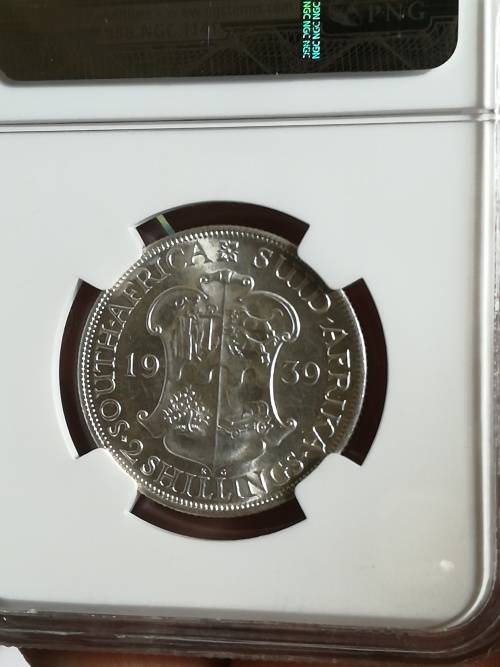 1939 2 Shilling!! AU58!! NGC! On Snap Friday Auction!! Very rare in any condition!!