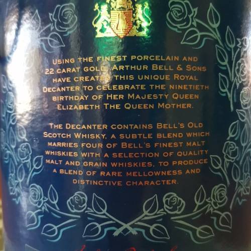 Old Bells Whisky!! Still sealed!! 22ct Gold!! 90th Birthday Decanter!!