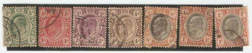 TRANSVAAL   SACC  250-257  KEDVII Definitive Issue   Â½d,1d,2d,4d.6d,2x1/-