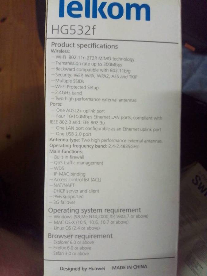 HUAWEI ADSL Router Wireless Router