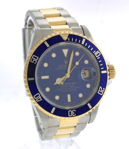 Mens Rolex Submariner 16613 18k/SS Blue - MINT & Complete -Just been serviced and polished to  NEW!