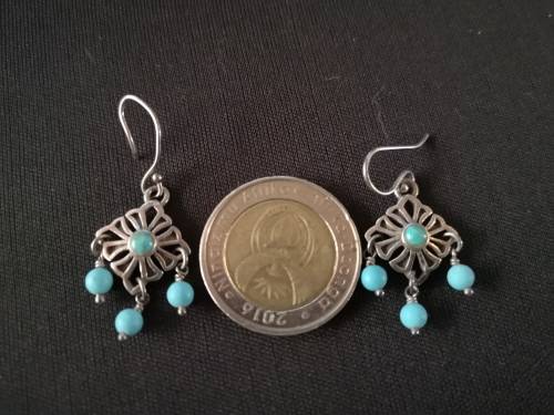 Gorgeous Sterling Silver Earings with Jade stones