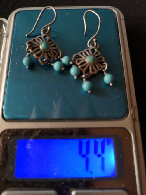 Gorgeous Sterling Silver Earings with Jade stones