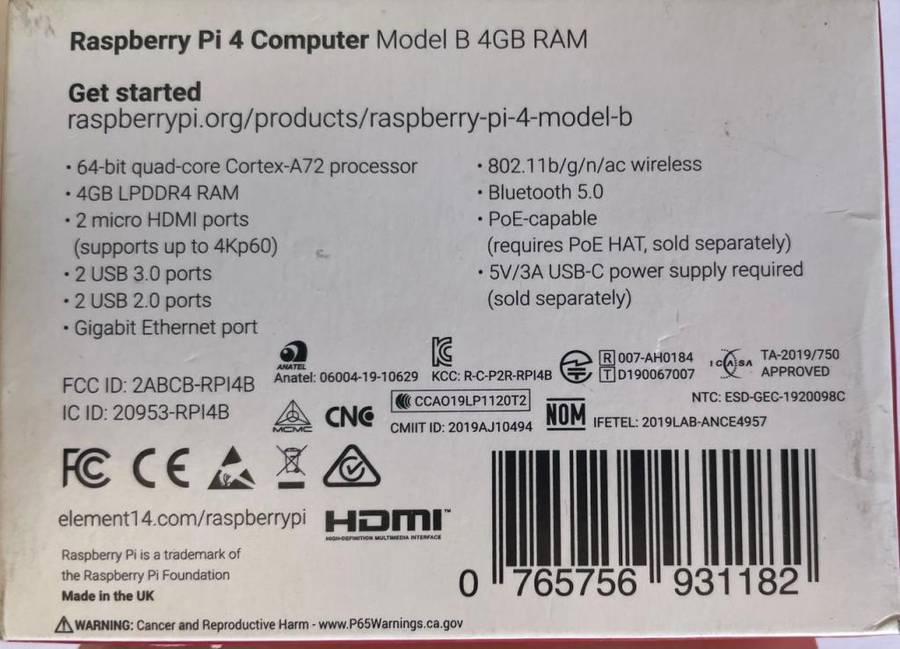 Raspberry Pi 4 Model B 4GB