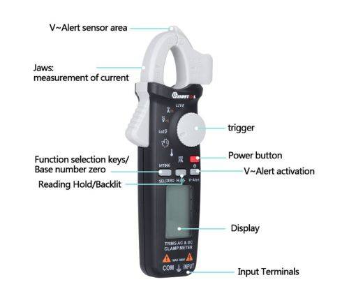 localstockMustool MT866 Digital True RMS Auto Ranging Clamp Meter Multimeter AC/DC Amp Clamp Meter