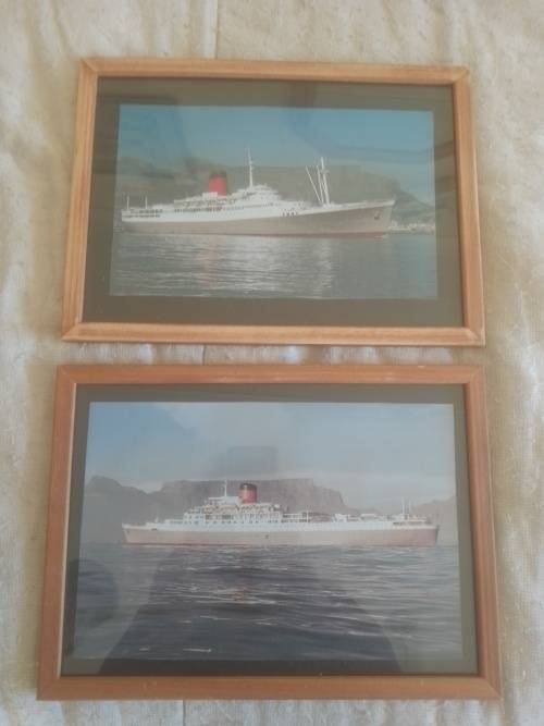 Remembering the Union Castle mail ships Two framed prints of the Windsor Castle and Pendennis Castle