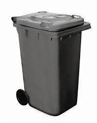 ##### BLACK REFUSE BIN ON WHEELS ##### 240L #####