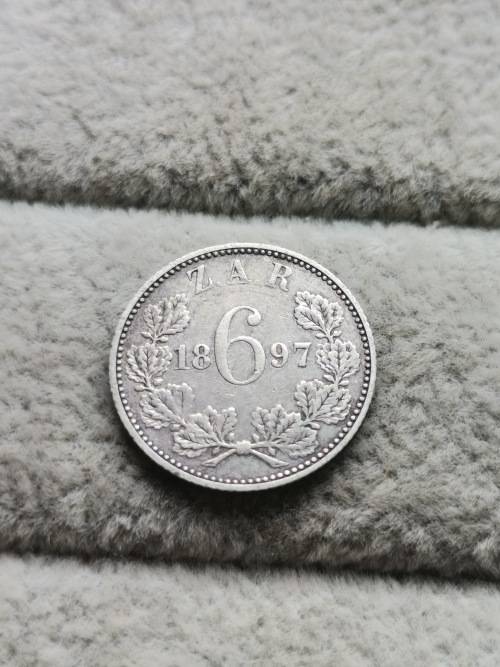 1897 ZAR Sixpence (XF/AU)