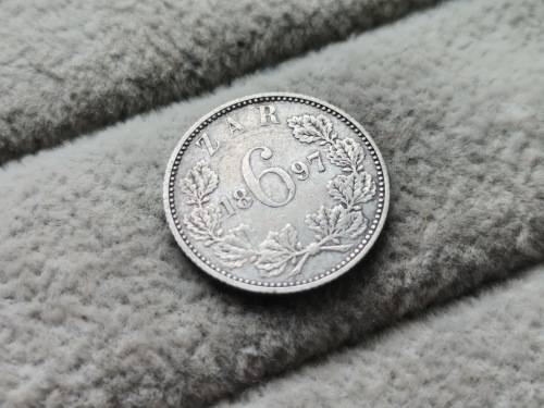 1897 ZAR Sixpence (XF/AU)