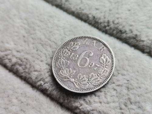 1897 ZAR Sixpence (XF/AU)