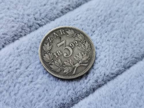 ZAR 1892 Threepence