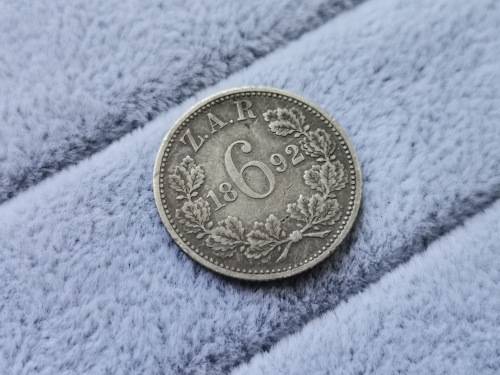 ZAR 1892 Sixpence