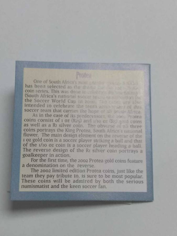 DISCOUNT!!! 2002 Silver Protea One Rand PROOF