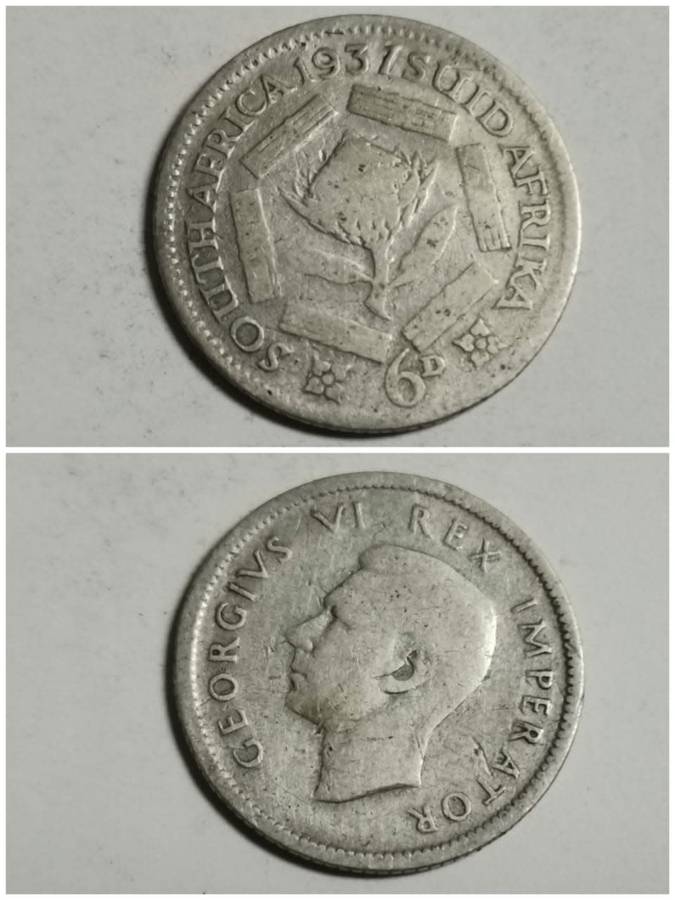 **R1 Auction**  Union 1937 Sixpence ERROR
