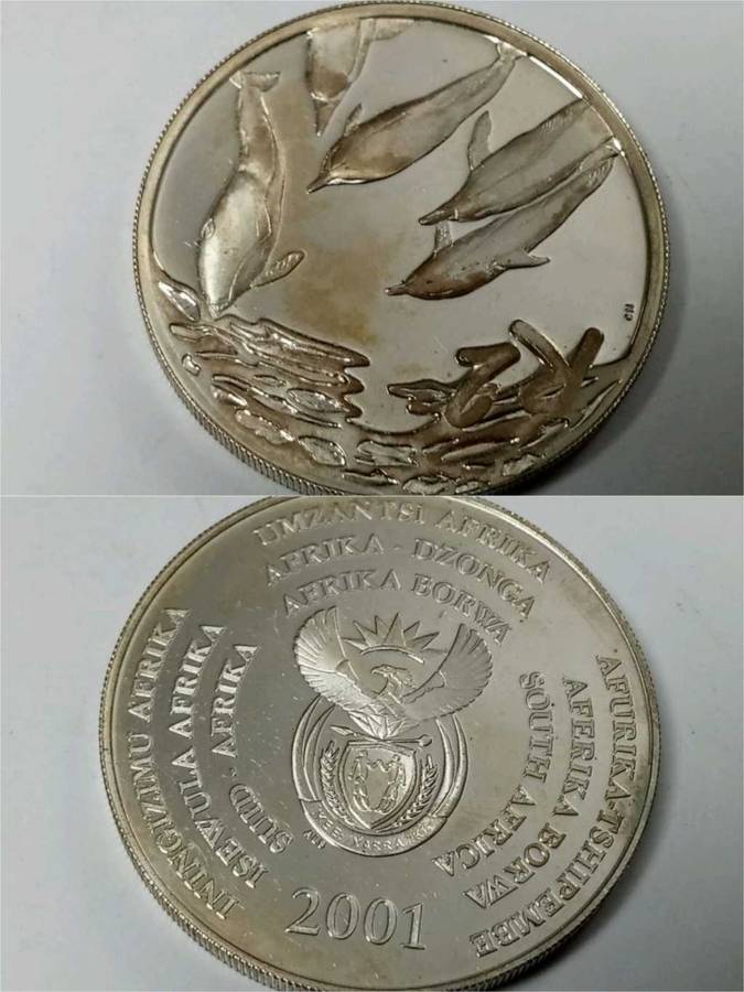 DISCOUNT!!! Silver 2001 Two Rand Dolphins