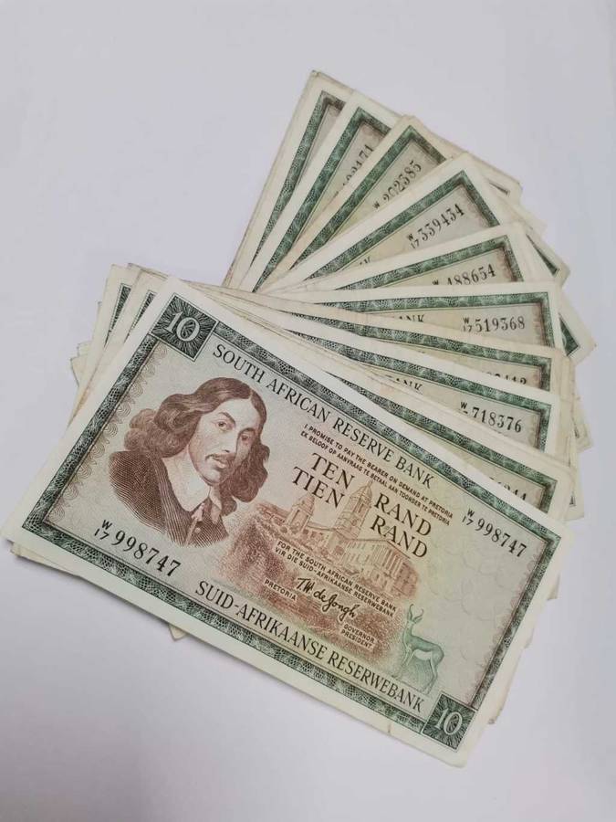 TW de Jongh Ten Rand Notes