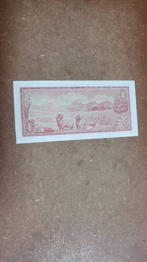 RSA 1 Rand 1975(TW de Jongh 3rd Issue) - Serial no. 444999