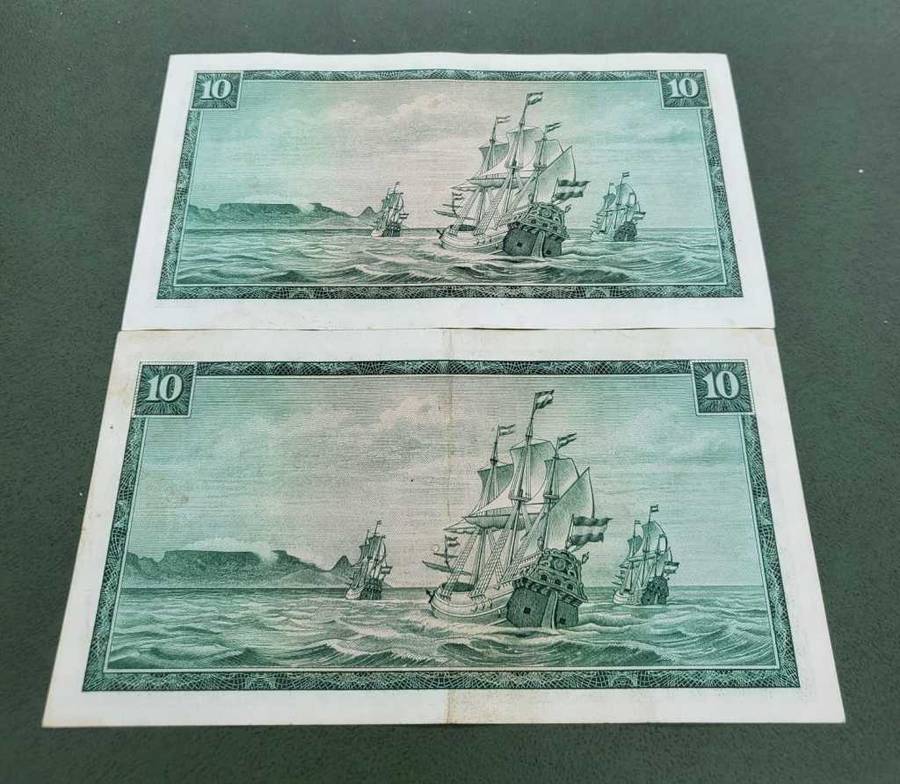 2x SA 10 Rand 1976-Both language variants