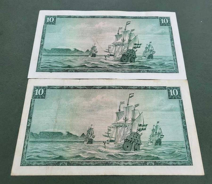 2x SA 10 Rand 1976-Both language variants