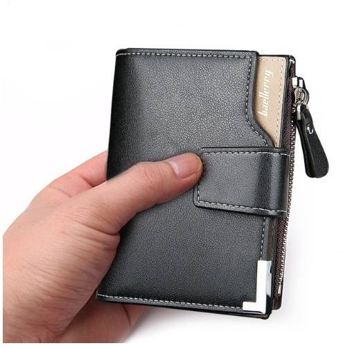 Genuine Leather Wallet - Cowhide - Black