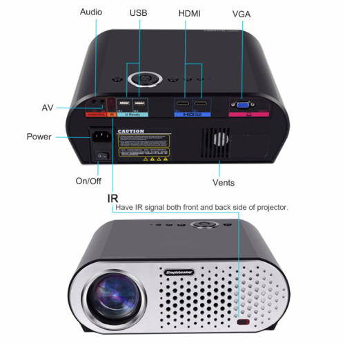 HD Projector,3200 Lumen, 40 To 280 Inch Image,1280x800 Native Resolution, 1080P Support