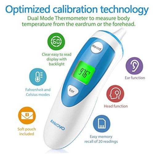 Digital Medical Infrared Forehead and Ear Thermometer for Baby ,Kids and Adults - Fever Indicator